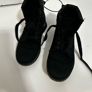 The Dr. Martens Maelly Black Canvas Boots